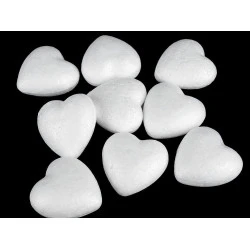 Inimioare din polistiren, 4,4x4,7 cm - Alb (20 Bucăți)
