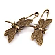 Broșă ac de siguranță cu libelulă - Alamă antică (1 Bucată)