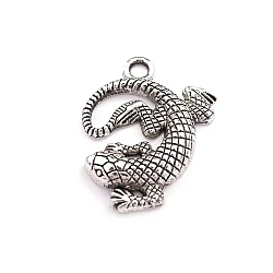 Pandantiv șopârlă, 25x25 mm - Platinum (1 Bucată)