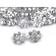 Nasture / decorațiune, model floare strasuri - Cristal (10 Bucăți)