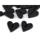 Nasturi decorativi din lemn, model inimă - Gri închis (50 Bucăți)