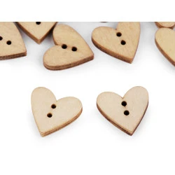 Nasturi decorativi din lemn, model inimă - Natur (10 Bucăți)