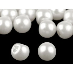 Perle de cusut / nasturi, ø12 mm - Alb sidefat (10 Bucăți)