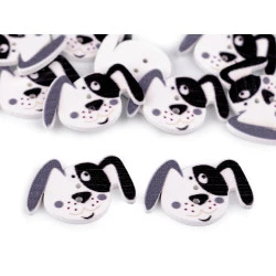 Nasturi decorativi din lemn - cățel, arici, gărgăriță, tigru - Alb (10 Bucăți)