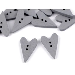 Nasturi decorativi din lemn - inimioare - Gri neutral (10 Bucăți)