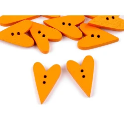 Nasturi decorativi din lemn - inimioare - Galben muștar (10 Bucăți)