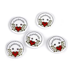 Nasturi decorativi din lemn - handmade - Alb (10 Bucăți)