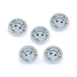 Nasturi decorativi din lemn - handmade - Bleu gris (10 Bucăți)