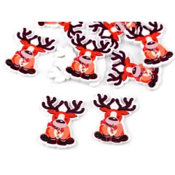 Nasturi decorativi cu motive de craciun - Roșu deschis (10 Bucăți)