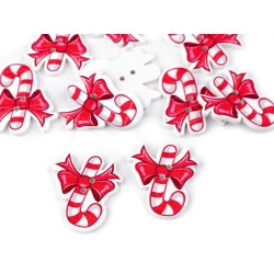 Nasturi decorativi cu motive de craciun - Roșu (10 Bucăți)