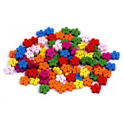 Nasture decorativ din lemn floare - Mix (100 Bucăți)