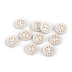 Nasture decorativ din lemn cu decupaje - Natural deschis (10 Bucăți)