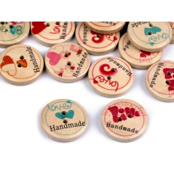 Nasturi decorativi din lemn handmade mix - Mix (50 Bucăți)