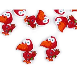 Nasturi decorativi din lemn maimuță, dinozaur, pasăre - Roșu (10 Bucăți)