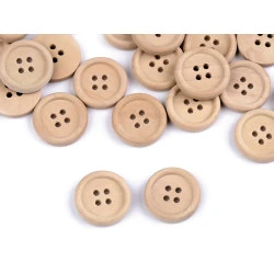 Nasture decorativ din lemn cu patru găuri 32