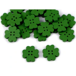Nasture decorativ din lemn trifoi - Verde (20 Bucăți)