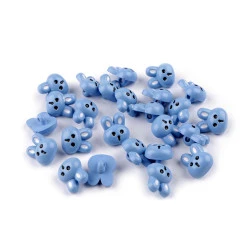 Nasturi copii iepure, urs, panda - Bleu pal (25 Bucăți)