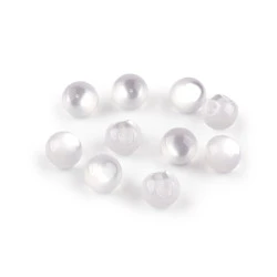 Nasture perlă / ochi de pisică ø11 mm - Alb lăptos (10 Bucăți)