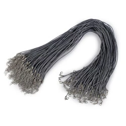 Bază colier șnur cerat cu închizătoare, 45 cm - Gri perlă (1 Bucată)