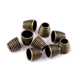 Capăt șnur,  ø6,7 mm - Alamă antică (10 Bucăți)