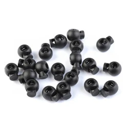 Opritori șnur, 15x19 mm - Negru (10 Bucăți)