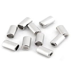 Capăt șnur, 8x14 mm - Nichel (10 Bucăți)