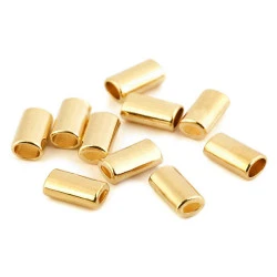 Capăt șnur, 8x14 mm - Auriu (10 Bucăți)