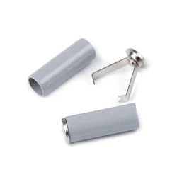Capăt de șnur cu clips, ø5 mm - Gri deschis (20 Bucăți)