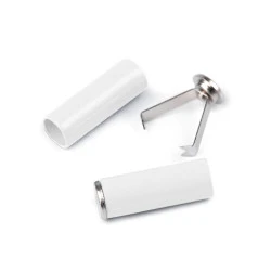 Capăt de șnur cu clips, ø5 mm - Alb (20 Bucăți)