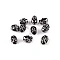 Capat de snur metalic ø4 mm / ornament craniu - Nichel negru (10 Bucăți)