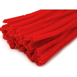 Sârmă plușată, ø6 mm, lungime 30 cm - Roșu căpșună (20 Bucăți)