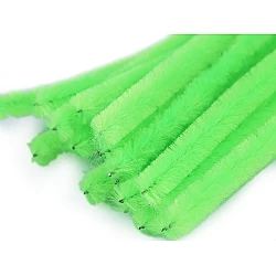 Sârmă plușată, ø6 mm, lungime 30 cm - Verde neon (20 Bucăți)