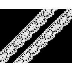 Dantelă bumbac croşetată, lățime 22 mm - Alb (30 Metri)