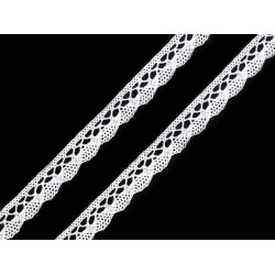 Dantelă bumbac croşetată, lățime 10 mm - Alb (30 Metri)