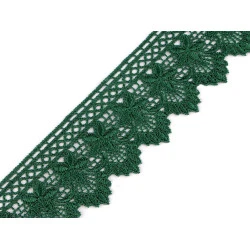 Dantelă guipure, lățime 55 mm - Verde brad (1 Metru)