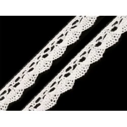 Dantelă bumbac croşetată, lățime 15 mm - Off white (27 Metri)