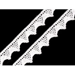 Dantelă bumbac croşetată, lățime 18 mm - Alb (27 Metri)