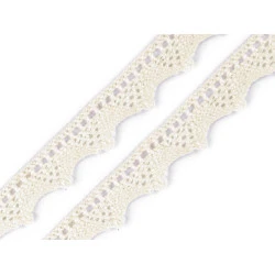 Dantelă bumbac croşetată, lățime 18 mm - Bej deschis (27 Metri)