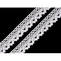 Dantelă bumbac croşetată, lățime 28 mm - Alb (27 Metri)