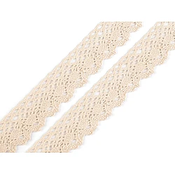 Dantelă bumbac croşetată, lățime 28 mm - Bej deschis (27 Metri)