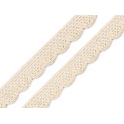 Dantelă bumbac croşetată, lățime 15 mm - Ecru (27 Metri)