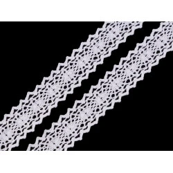 Dantelă bumbac croşetată, lățime 23 mm - Alb (18 Metri)