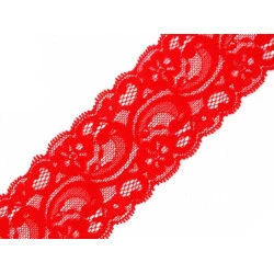 Dantelă elastică, lățime 55 mm - Roșu (25 Metri)