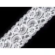 Dantelă elastică, lățime 55 mm - Alb (1 Metru)