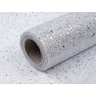 Tull decorativ cu sclipici, lățime 20 cm - Auriu deschis (10 Metri)