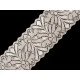 Dantelă elastică, lățime 80 mm - Alb (1 Metru)