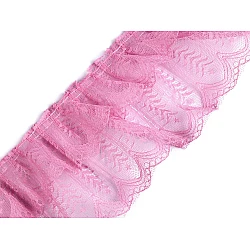 Dantelă sintetică plisată, lățime 85 mm - Roz antic deschis (1 Metru)