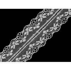 Dantelă sintetică, lățime 40 mm - Alb (27 Metri)