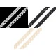 Dantelă bumbac croşetată, lățime 11 mm - Negru (1 Metru)