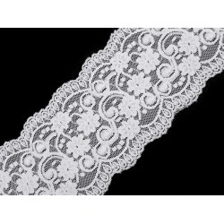 Dantelă elastică, lățime 10 cm - Off white (1 Metru)